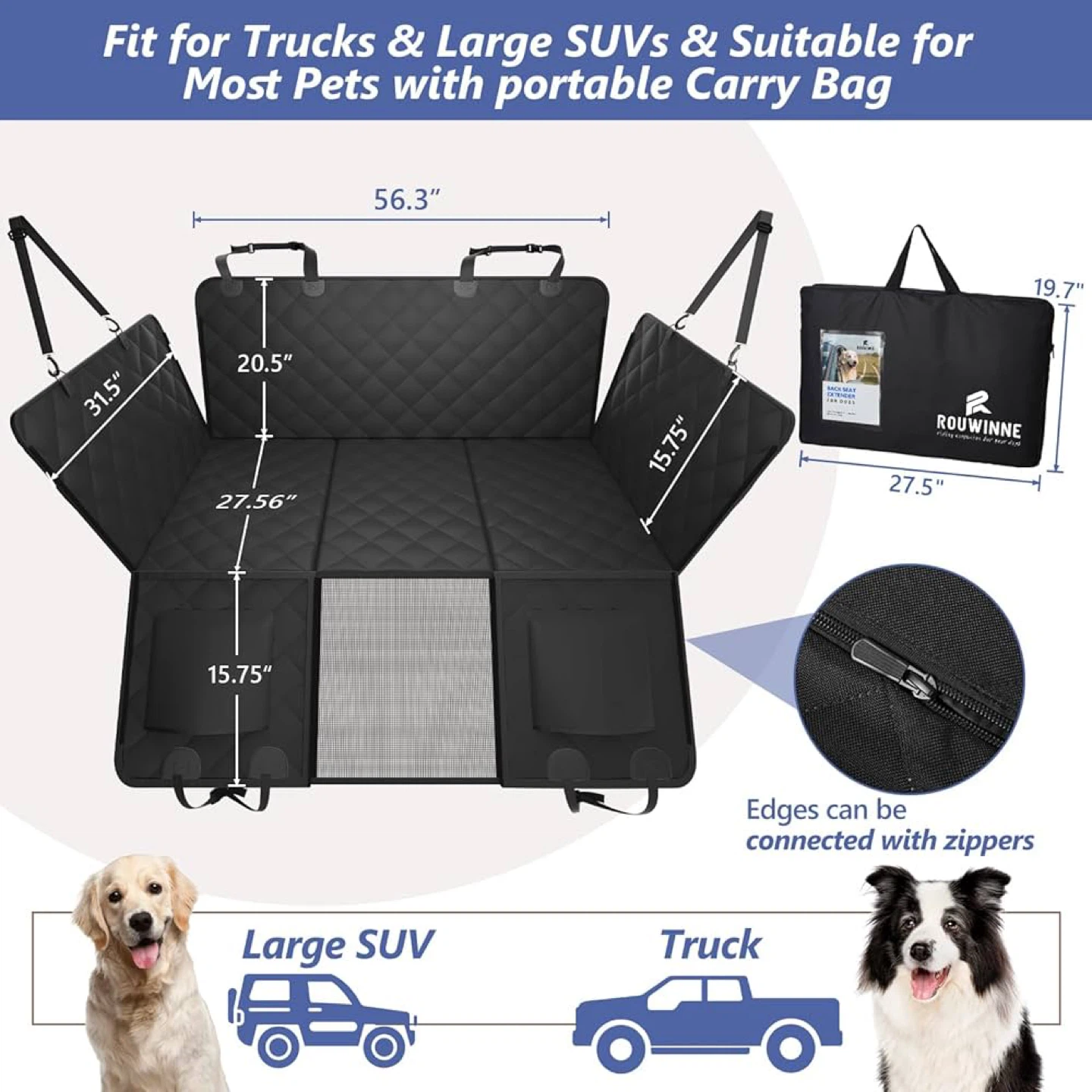 Rouwinne Back Seat Extender for Dogs - Truck - BN - photo 2