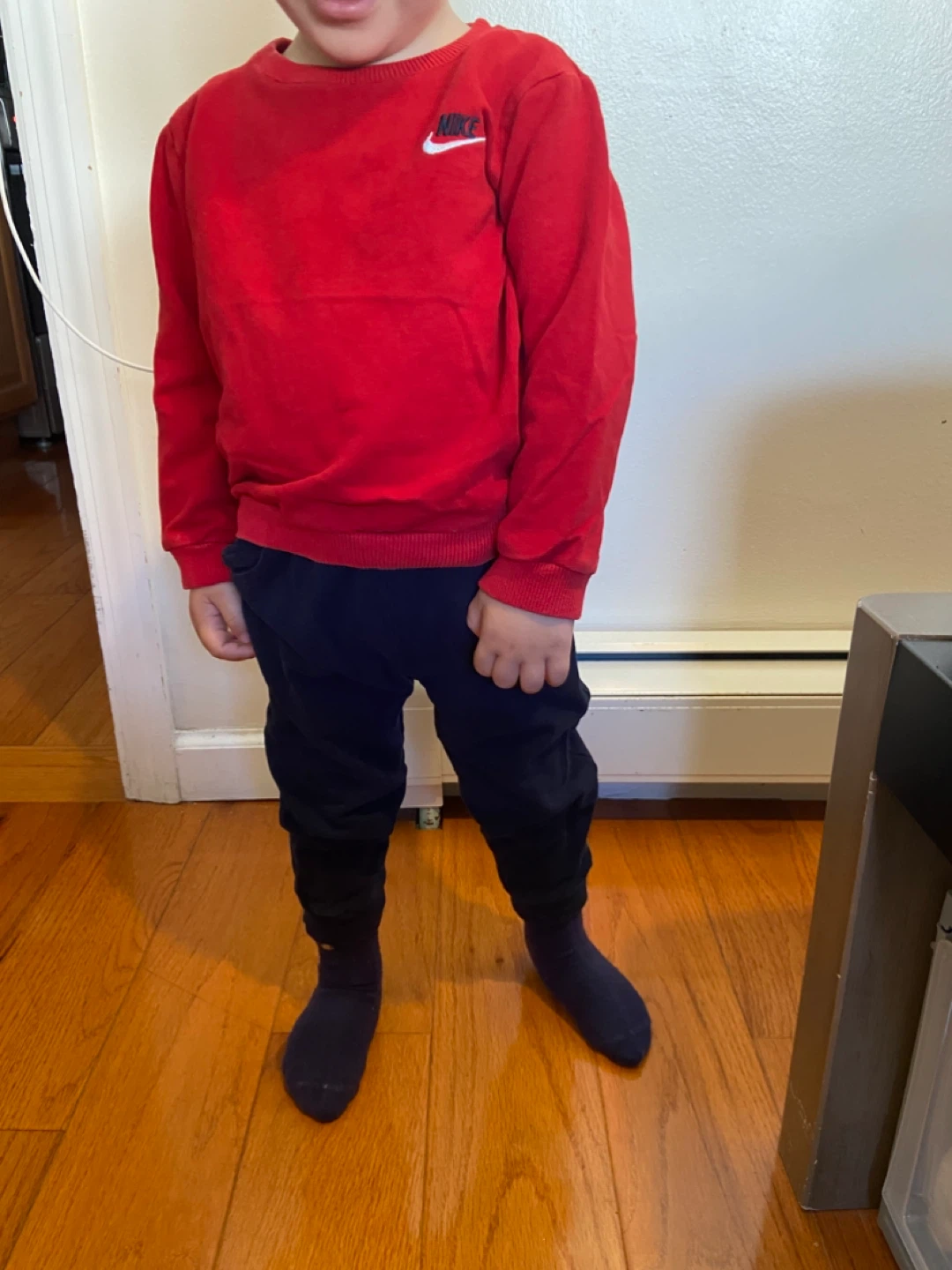 Nike Toddler Red Sweatshirt & Navy Jogger Set - photo 3