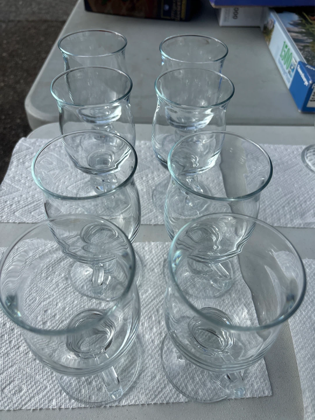 Set of 6 Clear Glass Goblets