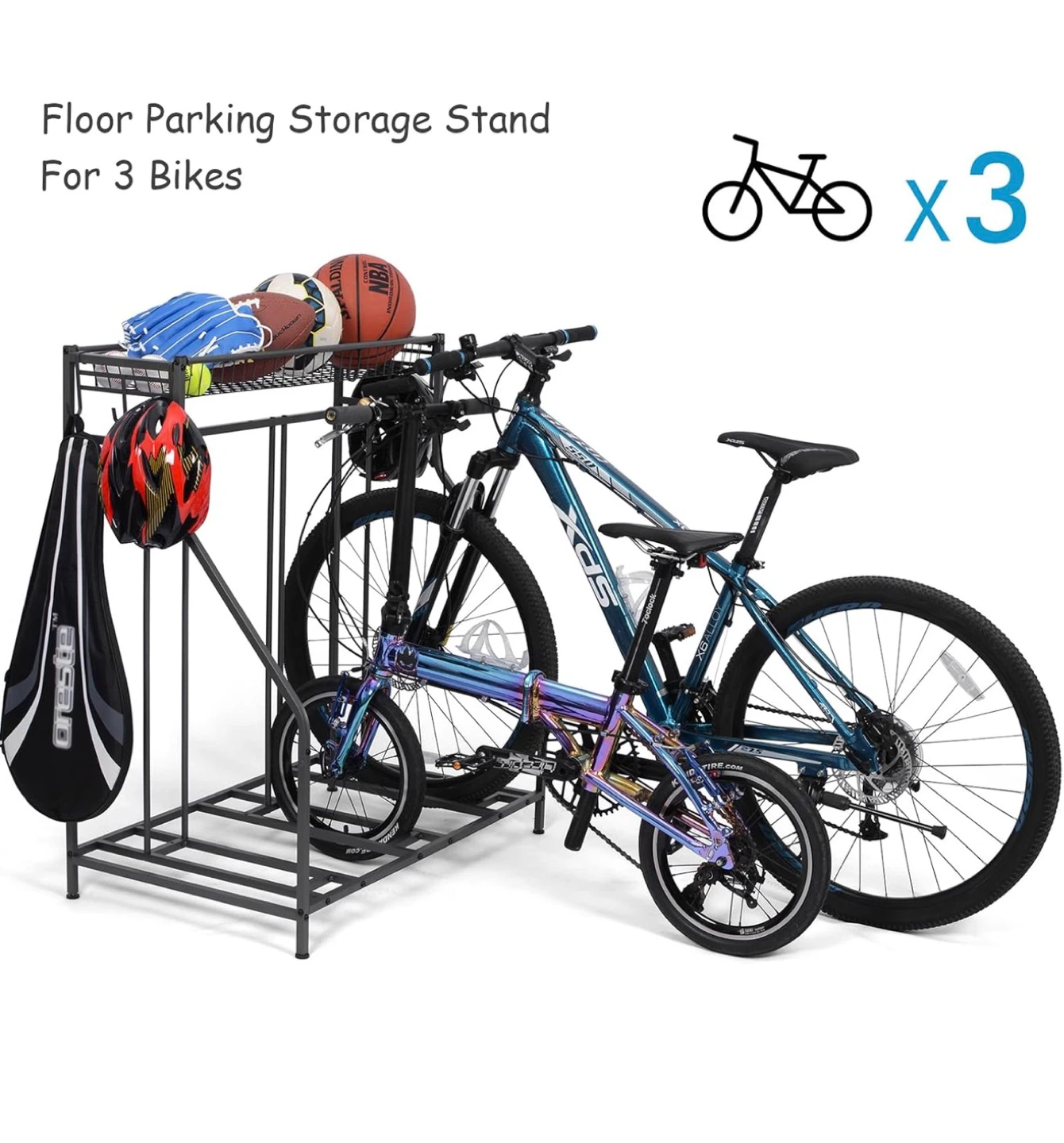 Floor Parking Storage Stand for 3 Bikes B6B - photo 3