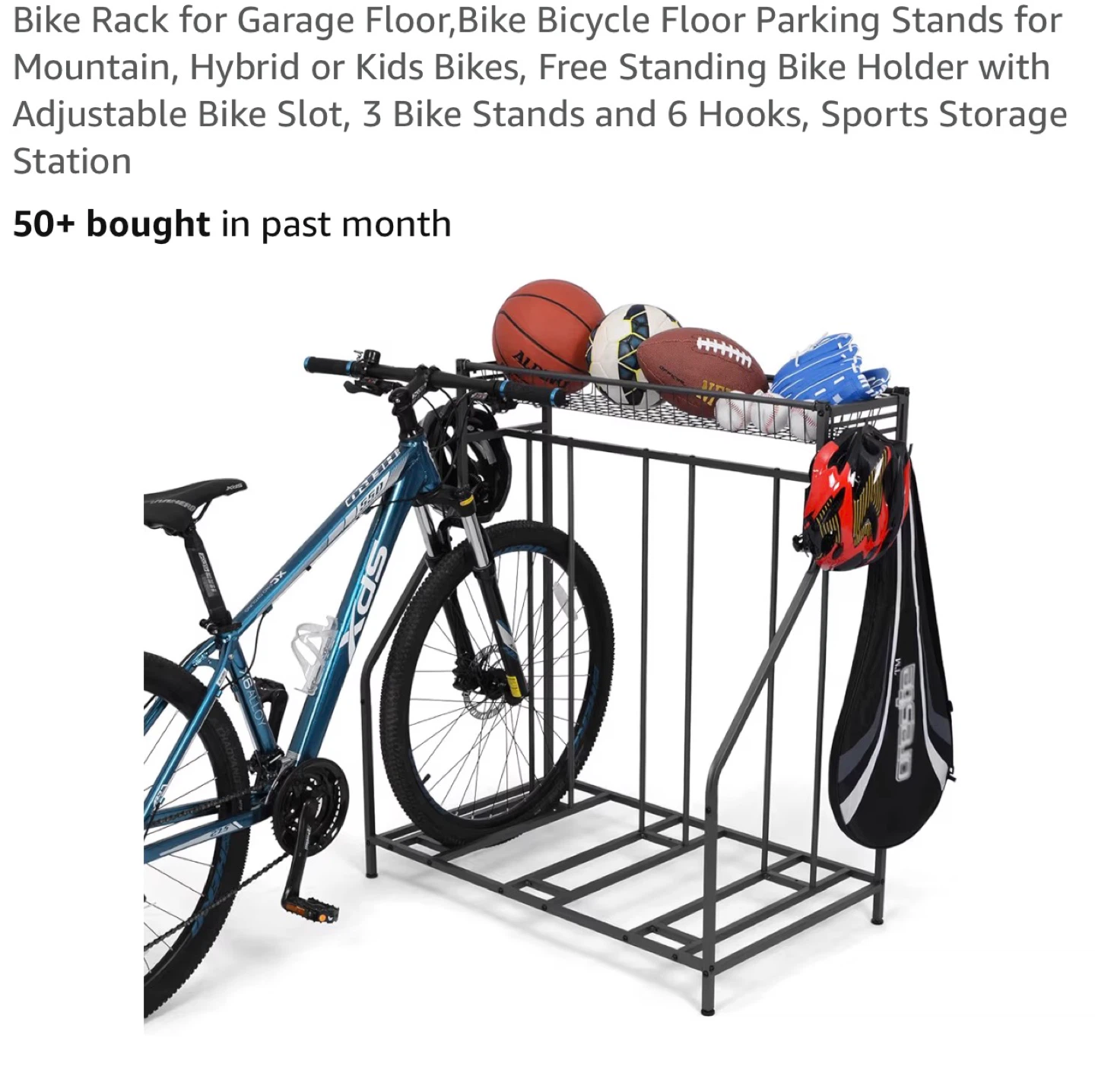 Floor Parking Storage Stand for 3 Bikes B6B