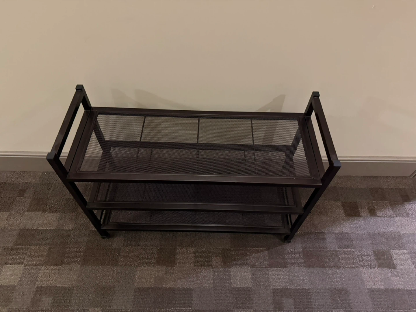 3-Tier Mesh Metal Shoe Rack Brown - photo 3