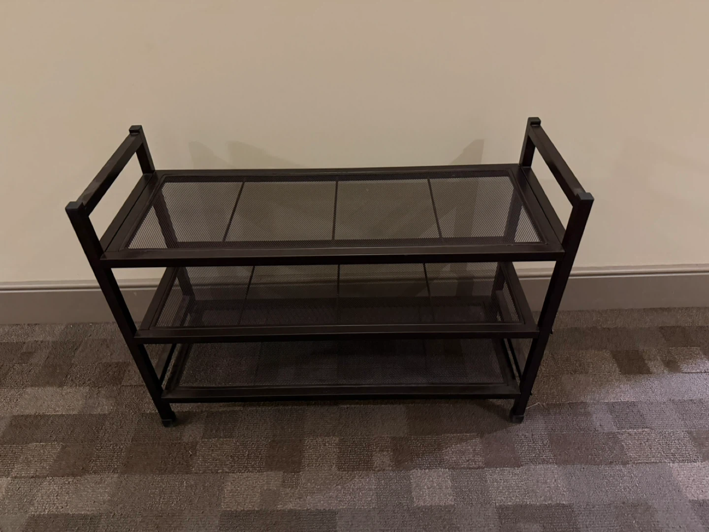 3-Tier Mesh Metal Shoe Rack Brown - photo 2