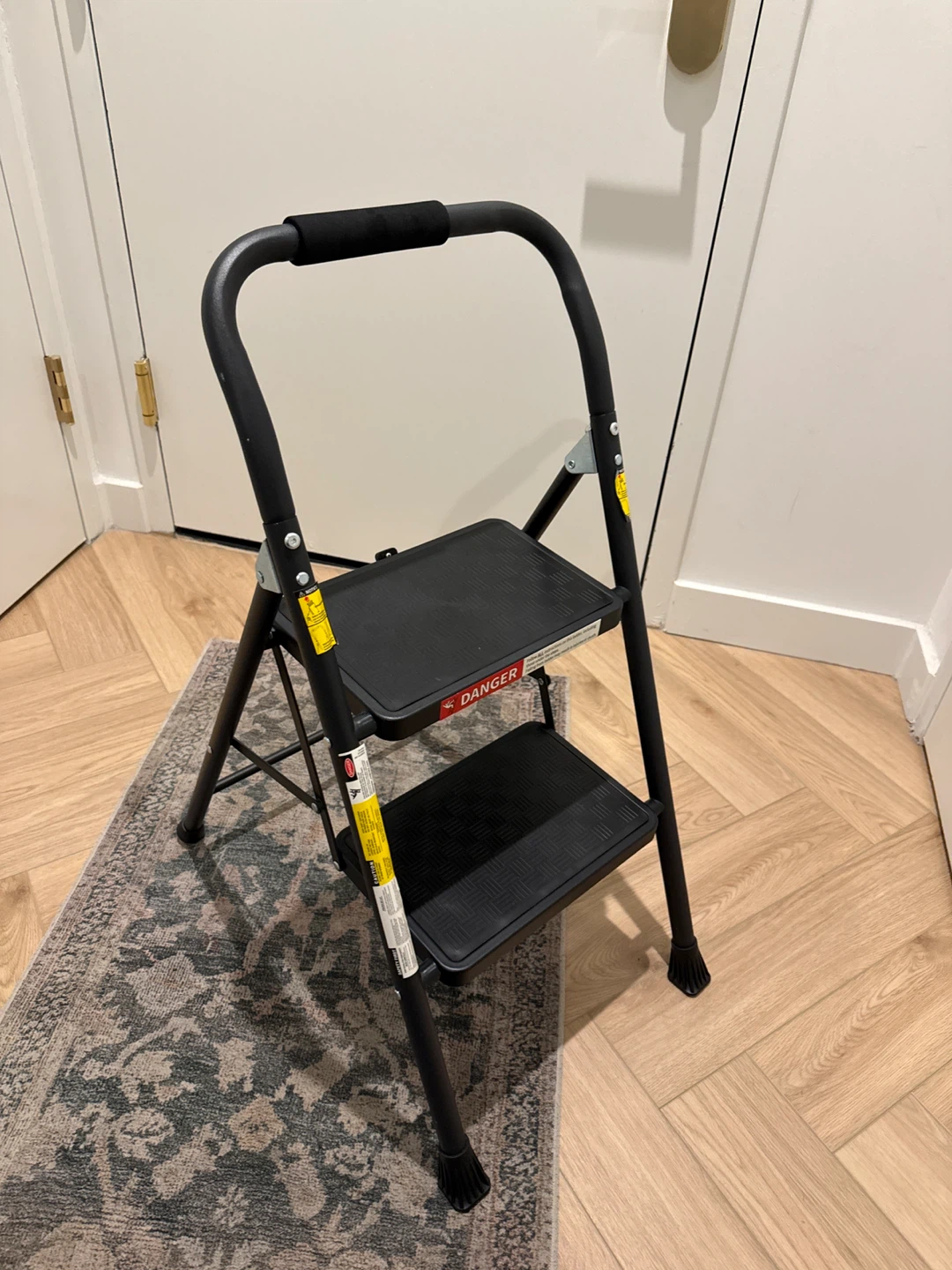 Black Two-Step Folding Step Stool