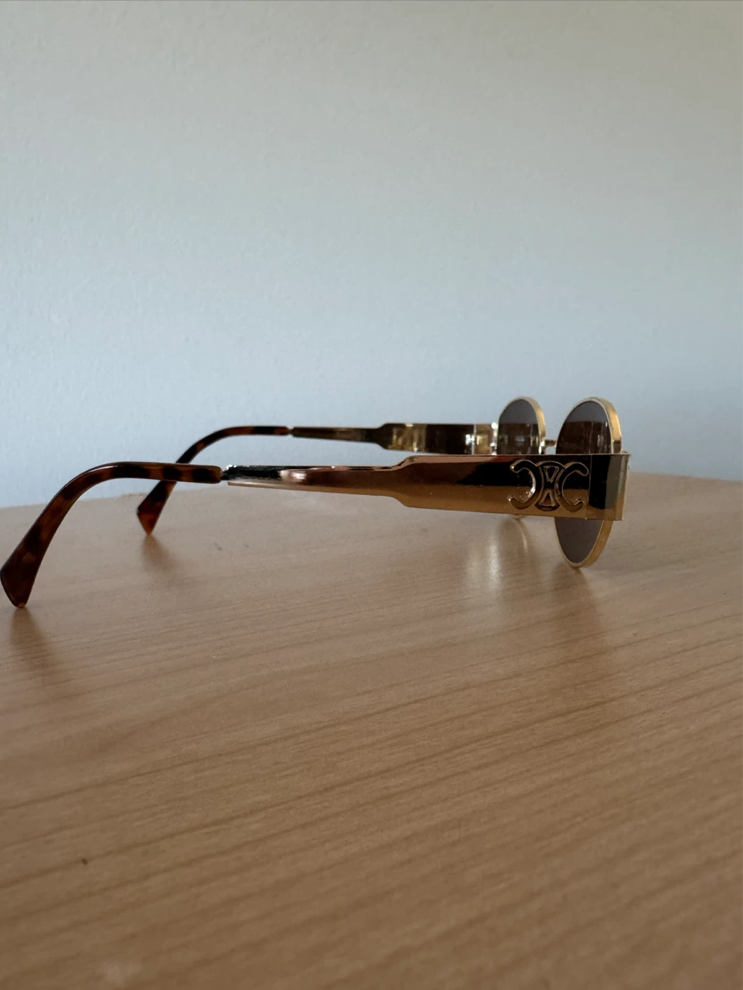 Celine Oval Sunglasses Gold Brown Tortoise - photo 3