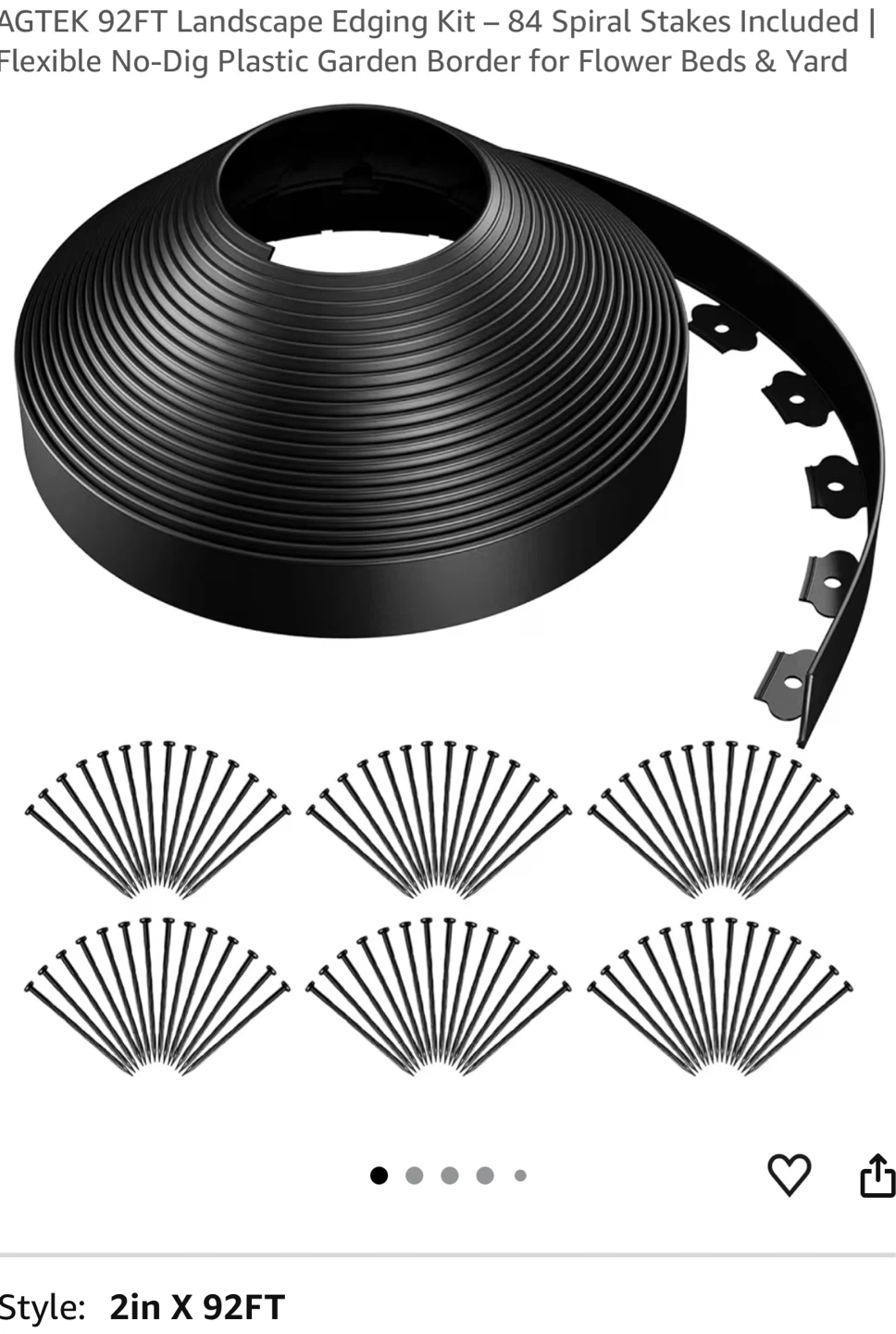 AGTEK 92FT Landscape Edging Kit 92F