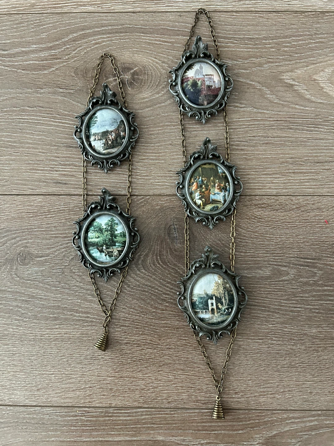 Vintage Italian Hanging Miniature Picture Frames – Set of 2