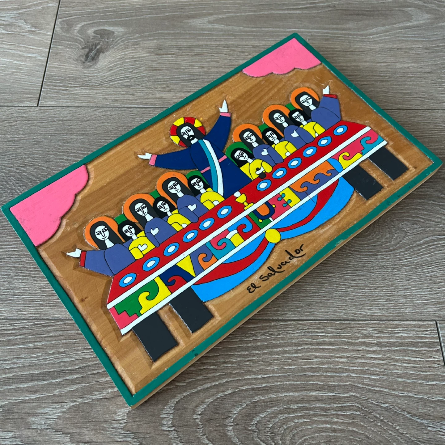 Vintage El Salvador Hand-Carved Last Supper Folk Art - photo 2