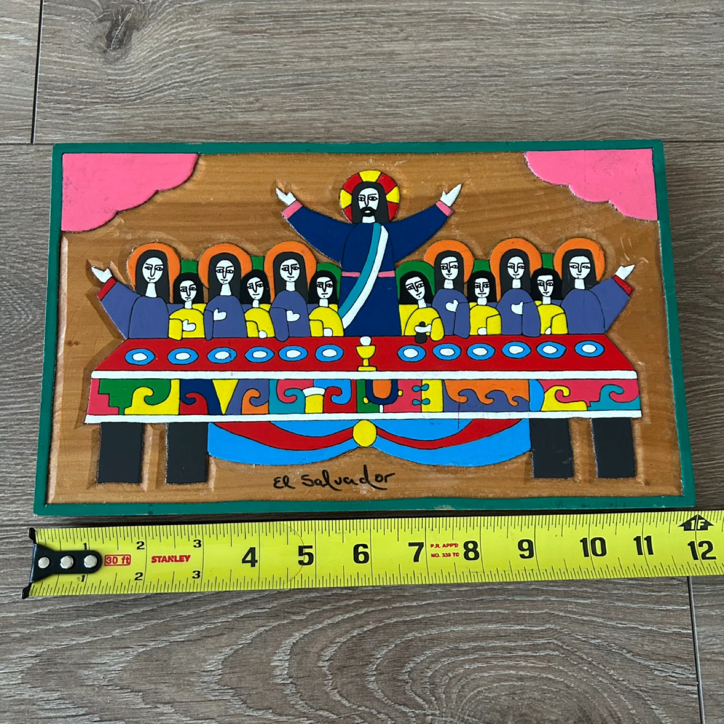 Vintage El Salvador Hand-Carved Last Supper Folk Art - photo 3
