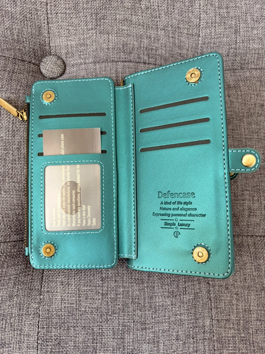 Defencase iPhone 17 Case Wallet Blue Green - photo 4