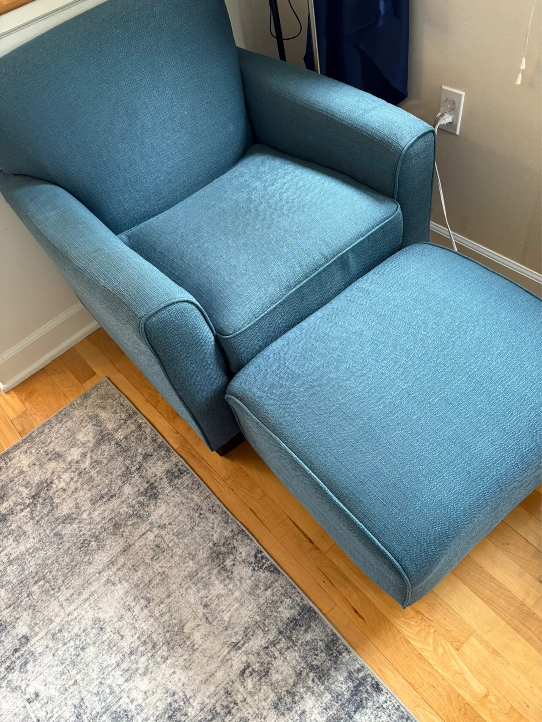 Blue Armchair and Ottoman Set - photo 4