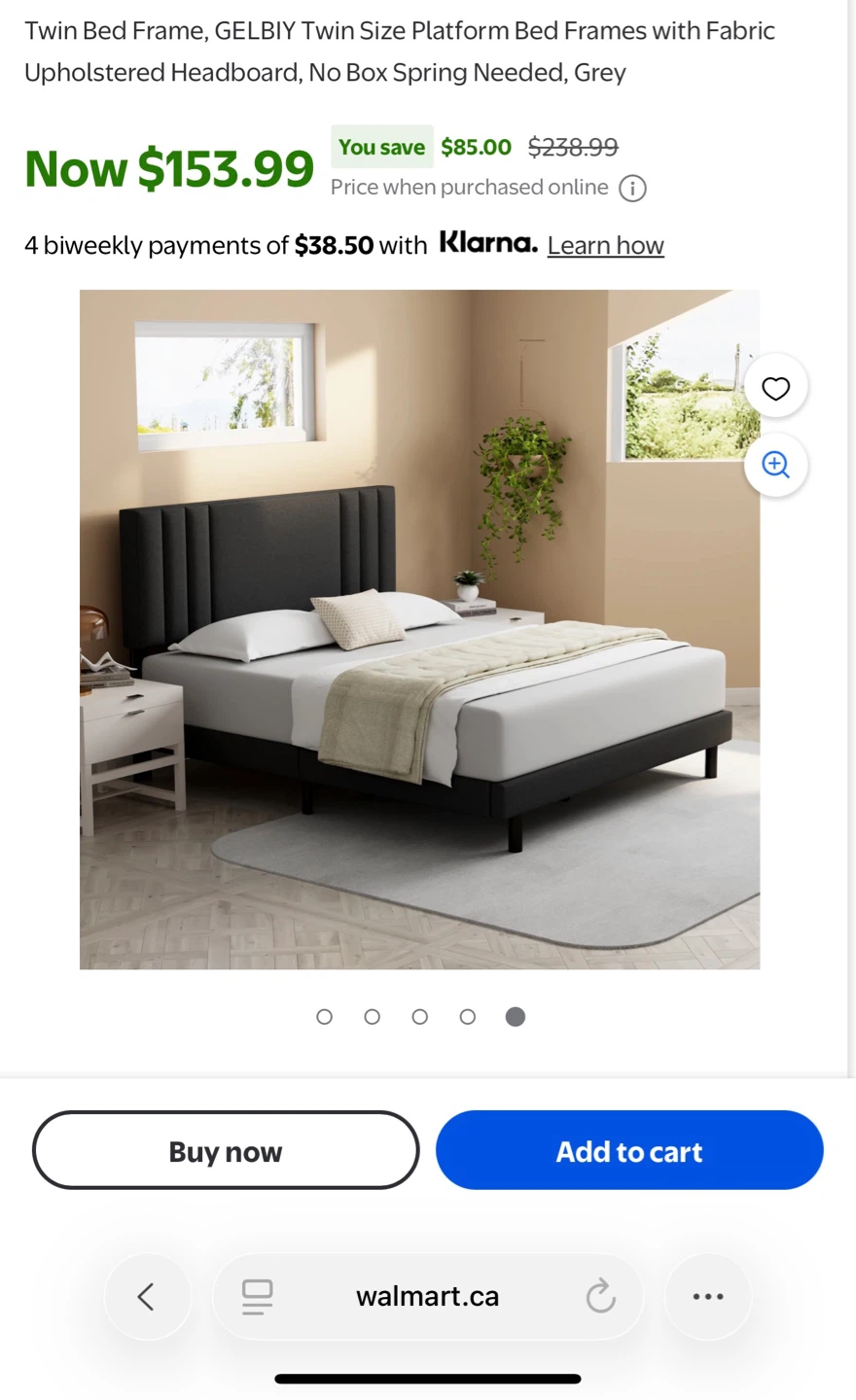 GELBIY Twin Bed Frame with Upholstered Headboard