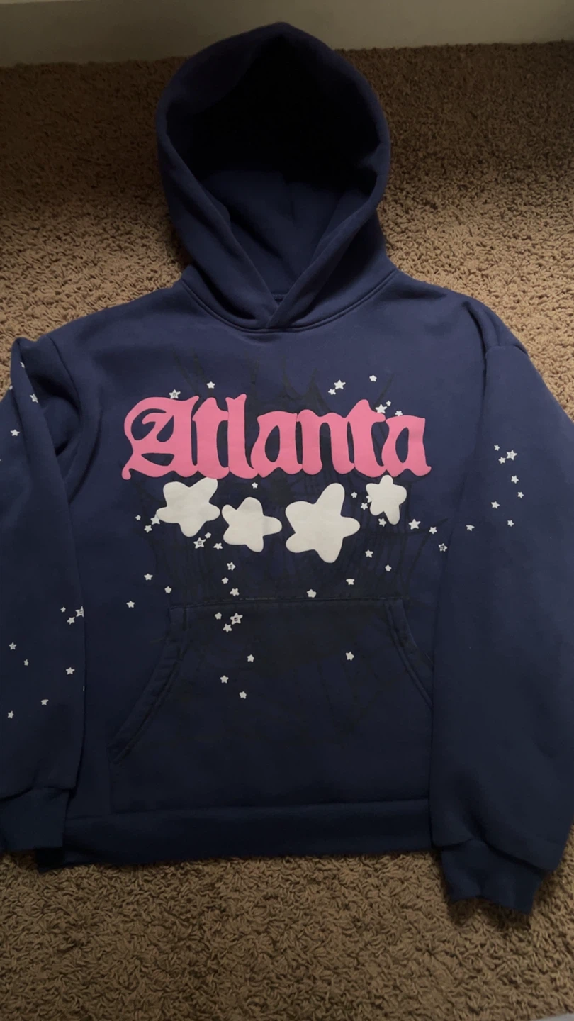 Navy Atlanta sp5der Hoodie