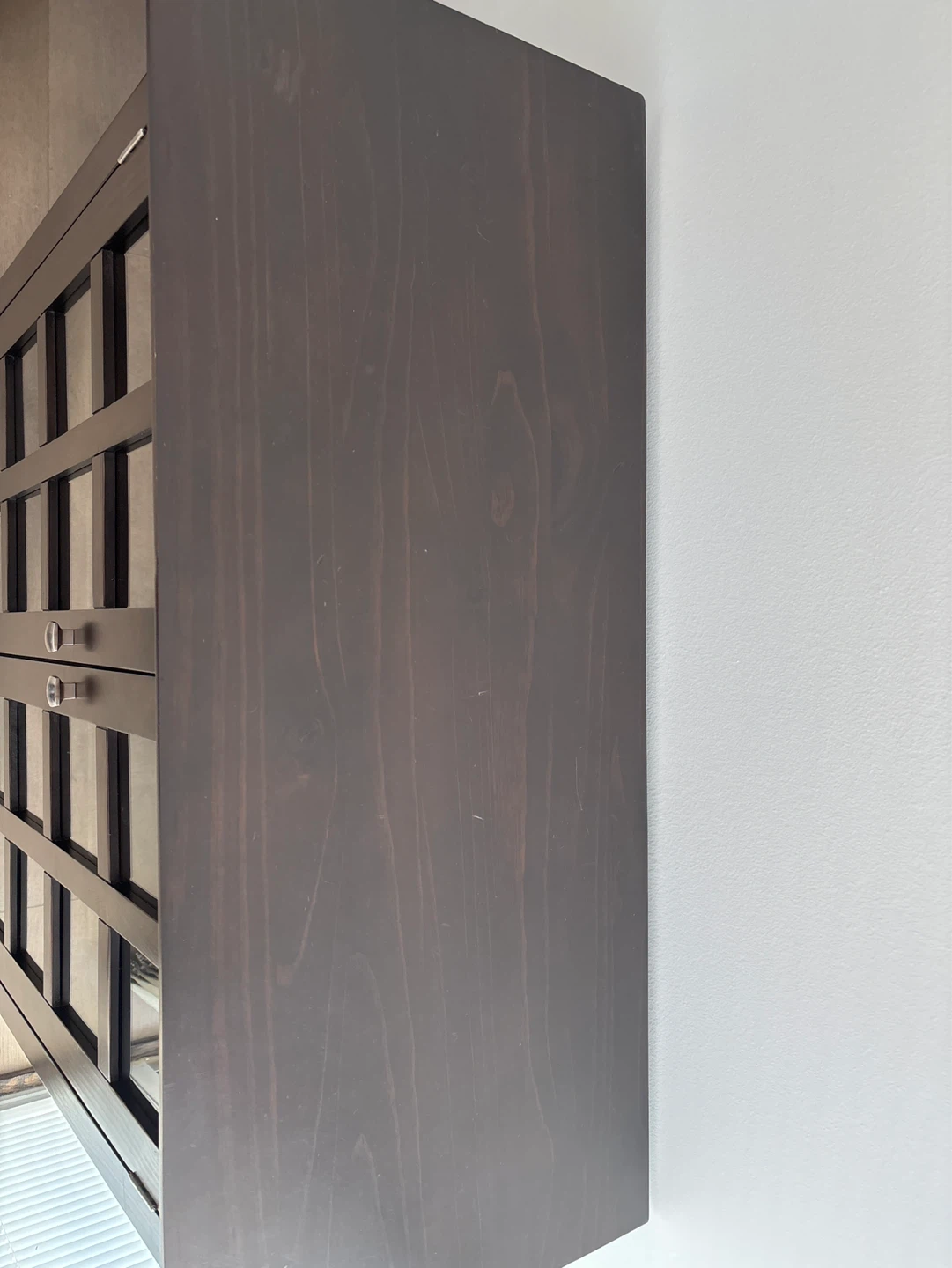 Dark Wood Cabinet with Glass Doors - photo 3