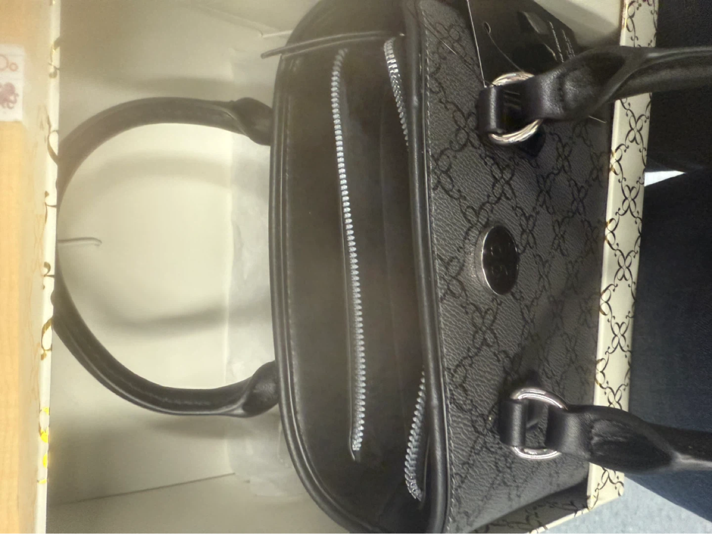 Nine West Black Monogram Handbag - photo 4