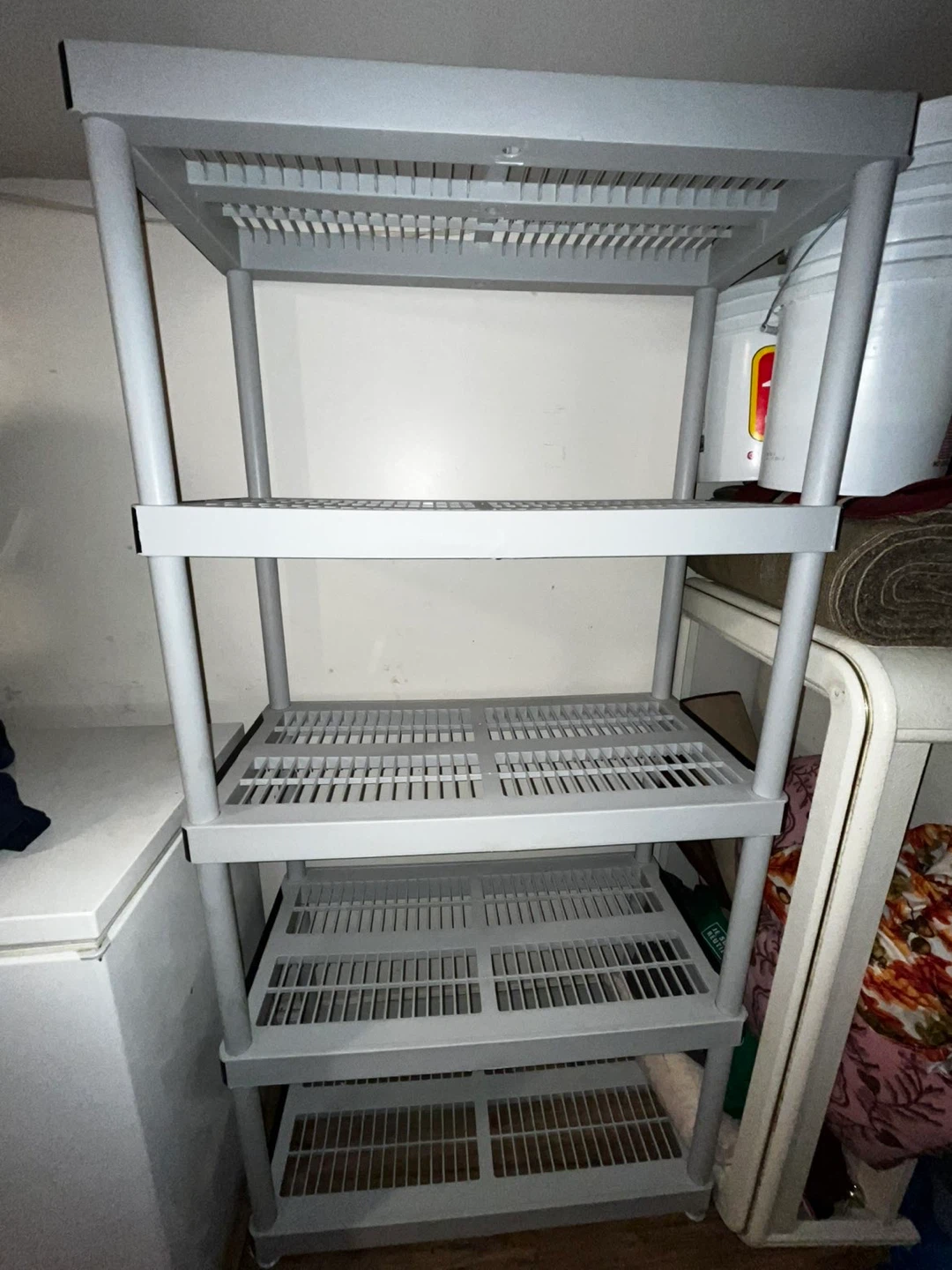 Grey 5-Tier Plastic Shelving Unit