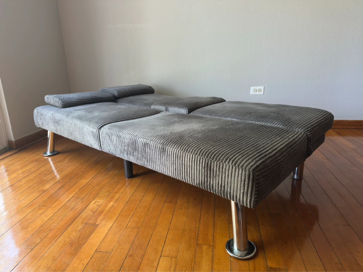 Gray Corduroy Futon Sofa Bed - photo 5