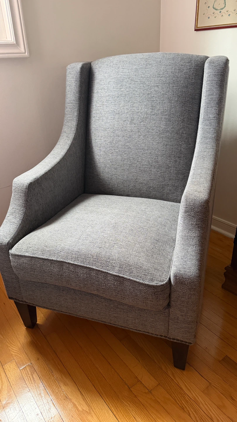 Grey Wingback Accent Chair