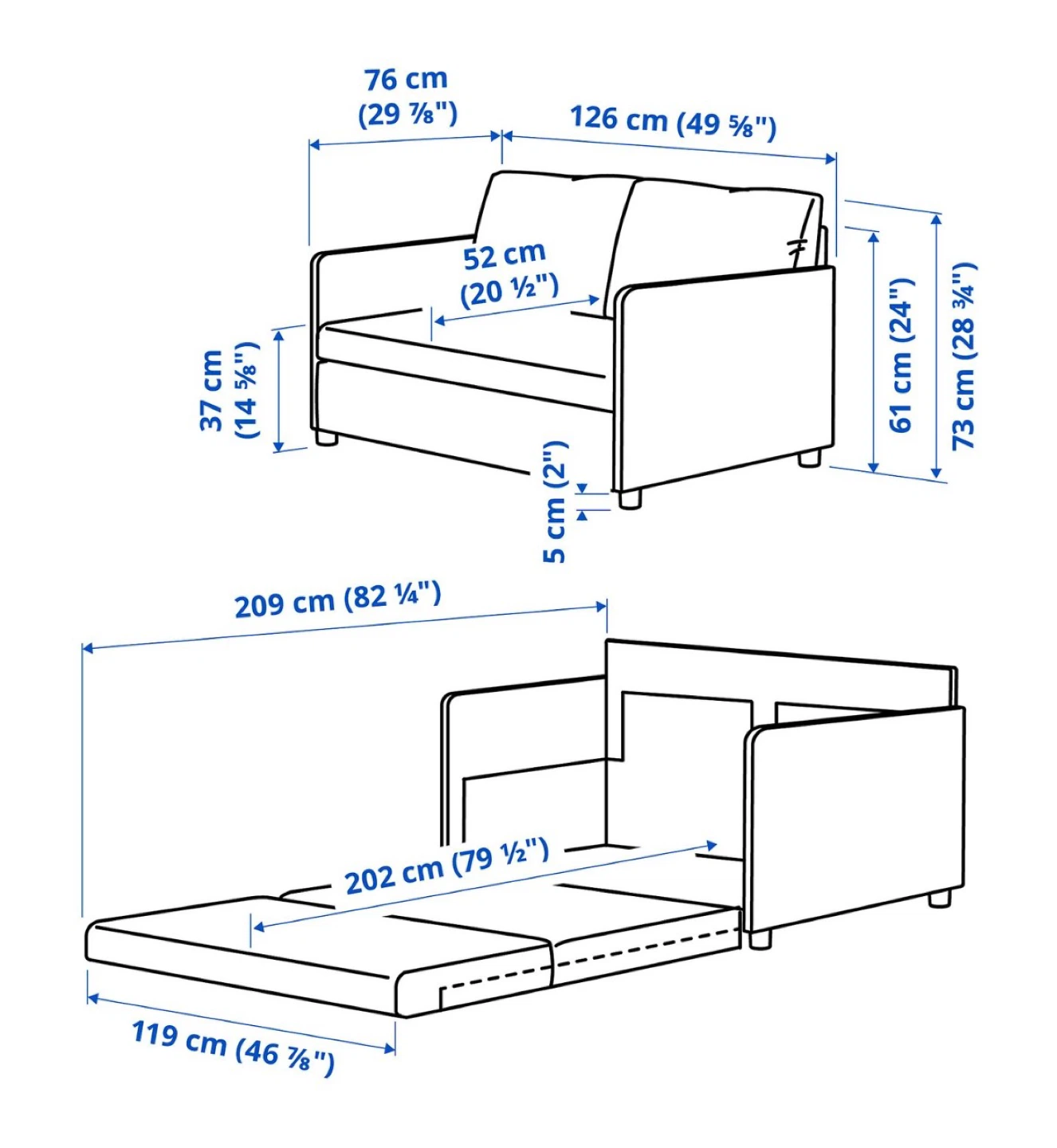 IKEA FRIDHULT futon / sofa-bed - Grey - Good Condition - photo 5