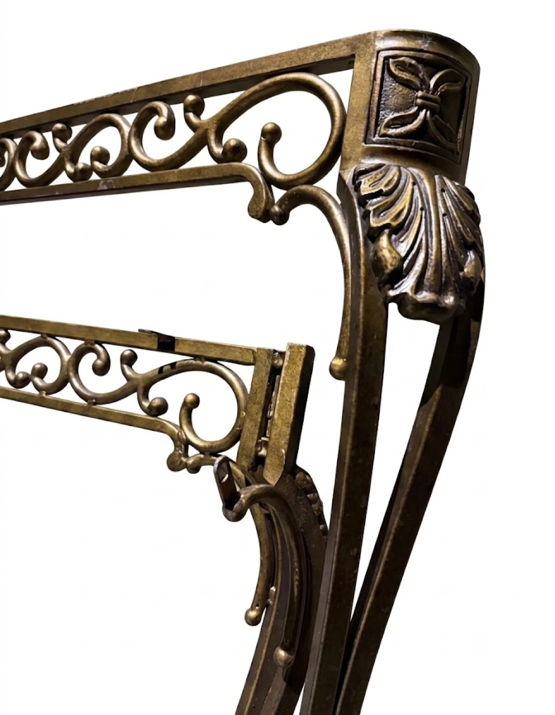 2 ornate metal base for glass table only - photo 2