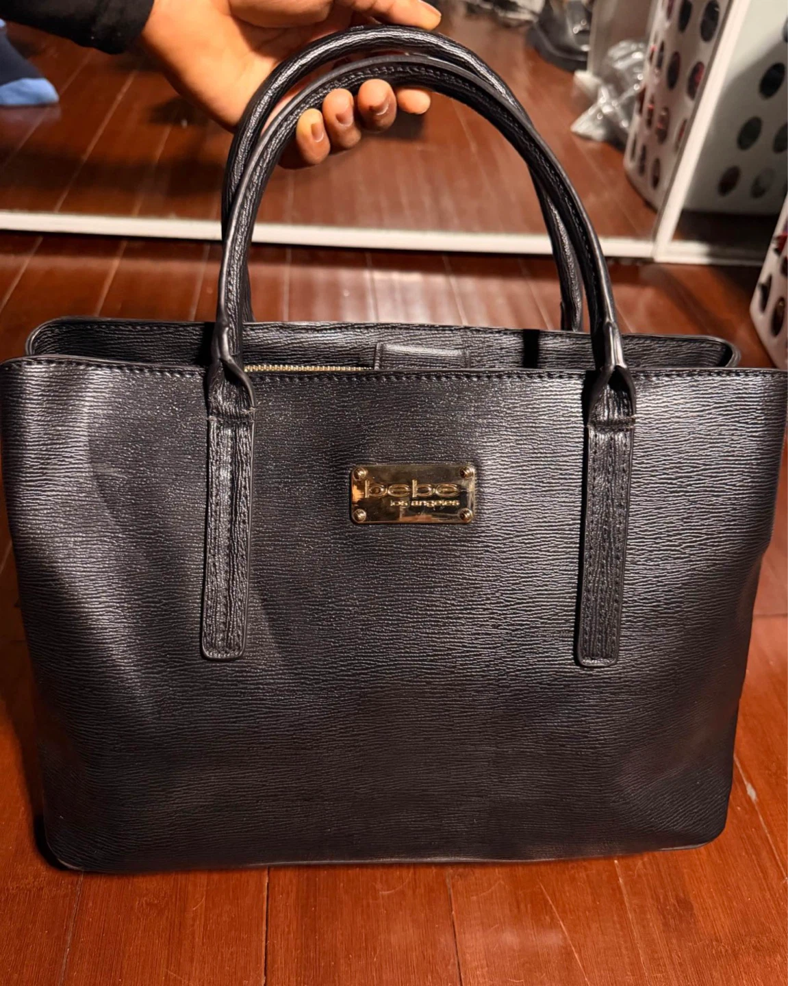 Bebe Aubrey Black Faux Leather bag