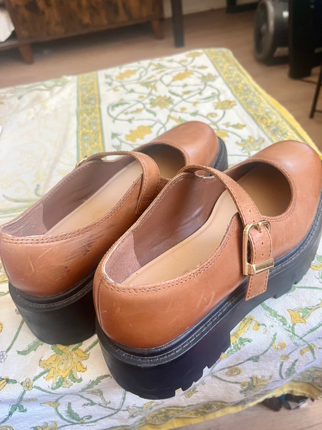 ALDO Brown Leather Mary Jane Platform Shoes - photo 5
