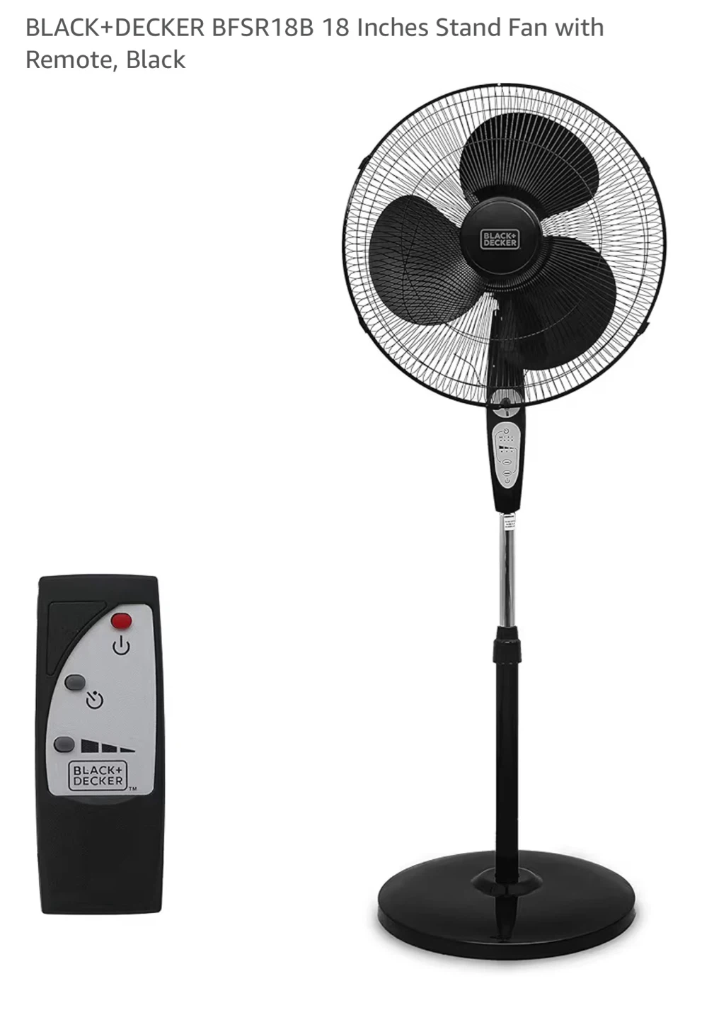 BLACK+DECKER 18 in. Stand Fan with Remote