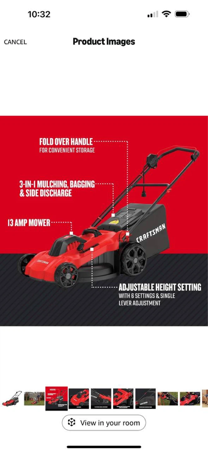 CRAFTSMAN Electric Lawn Mower 🔥 Lightly used, works gre - photo 3
