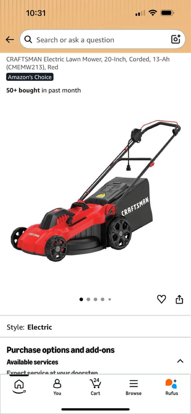 CRAFTSMAN Electric Lawn Mower 🔥 Lightly used, works gre