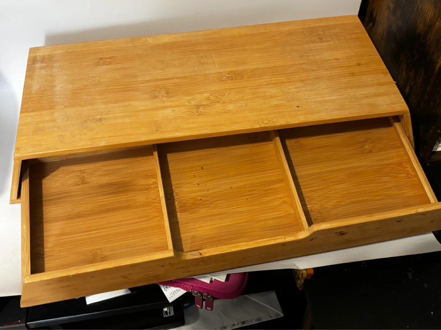 Bamboo Desk Organizer with 3 Drawers