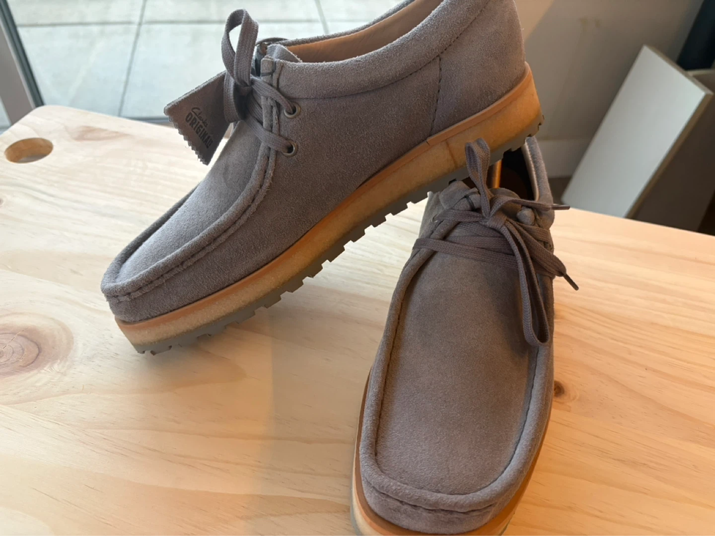 BNIB Clarks Wallabee Suede Shoes (Grey)