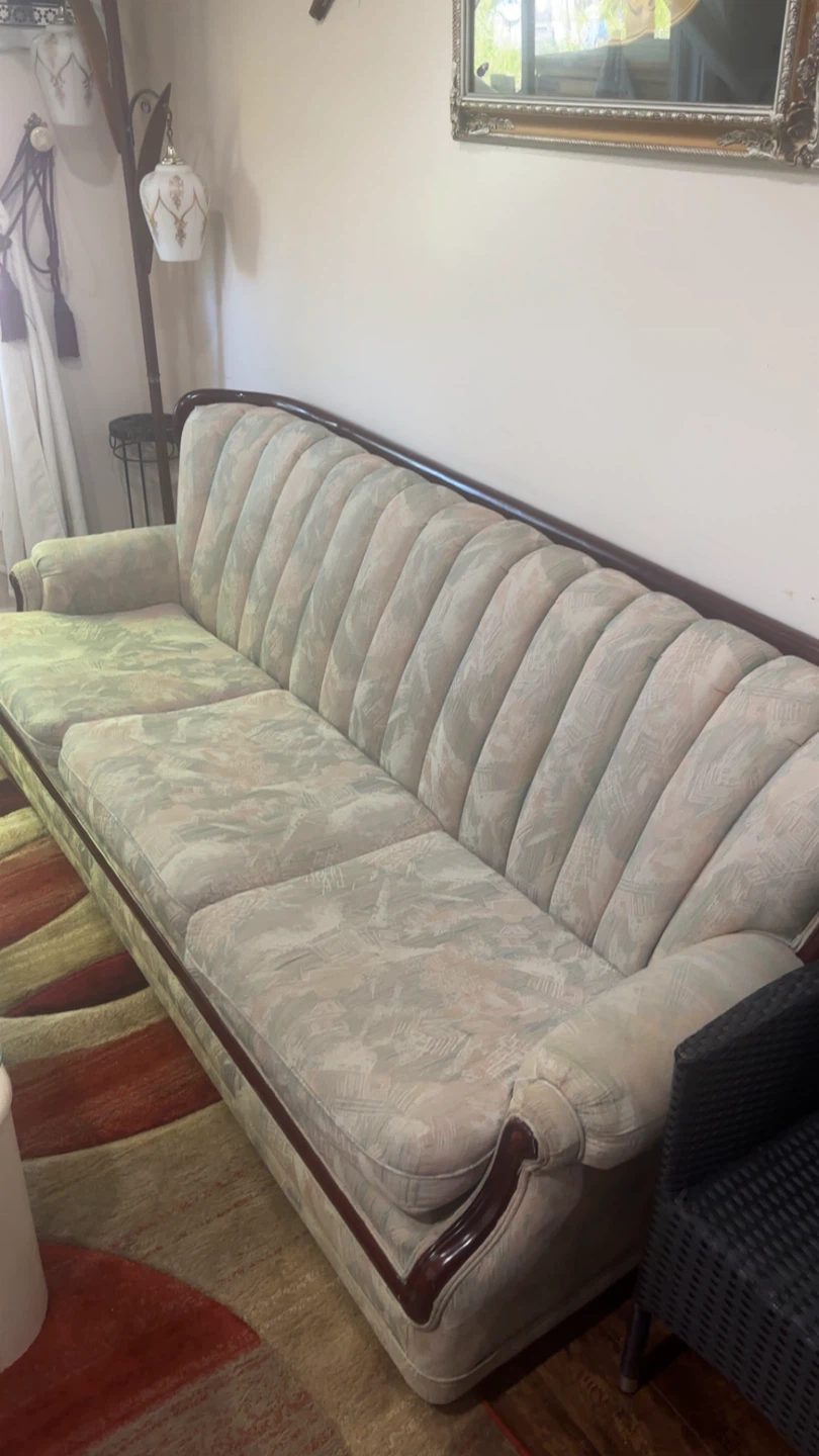 Vintage Sofa with Fluted Back