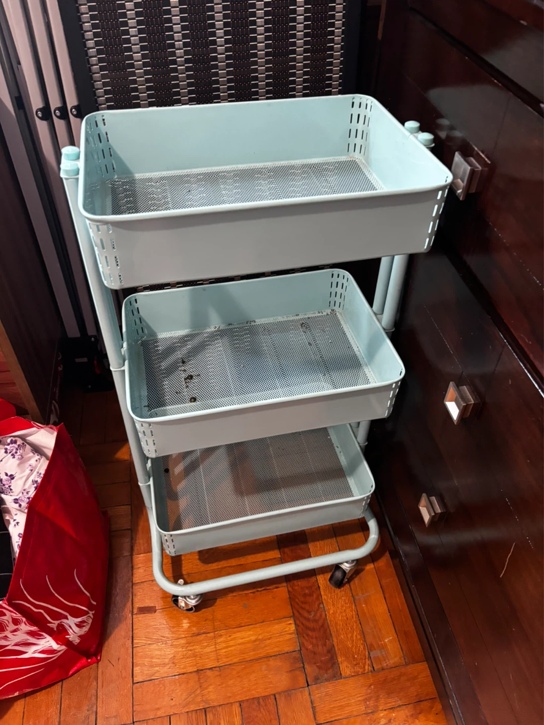 Light Blue 3-Tier Rolling Cart - photo 2