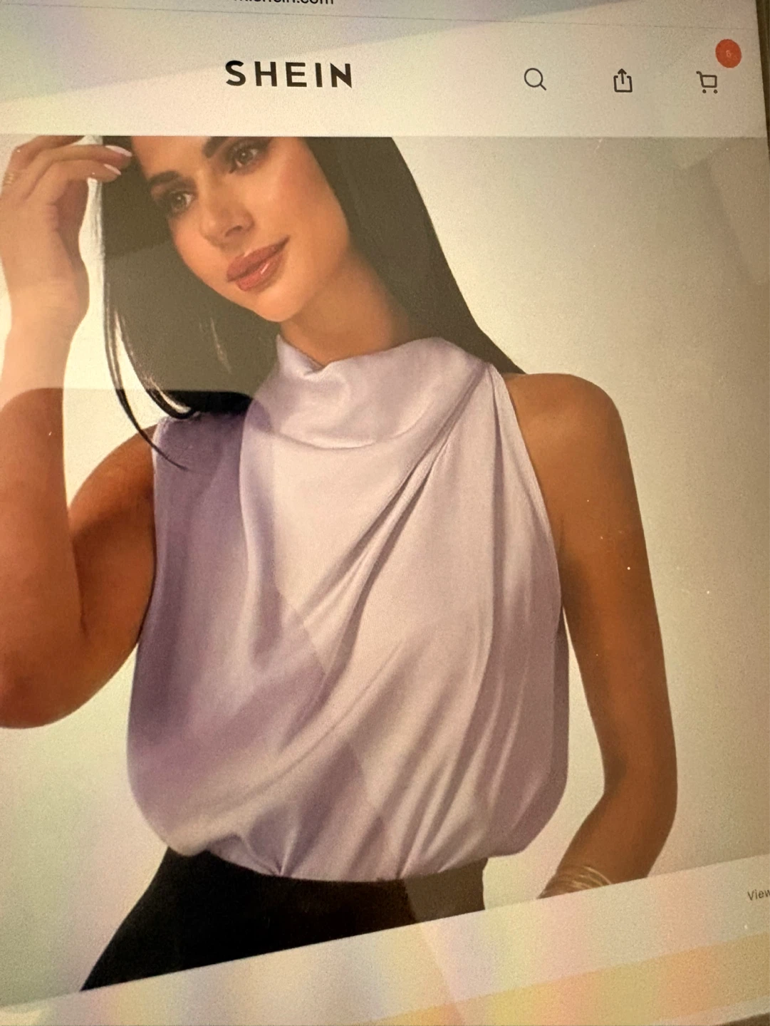 SHEIN Lilac Drape Neck Sleeveless Top