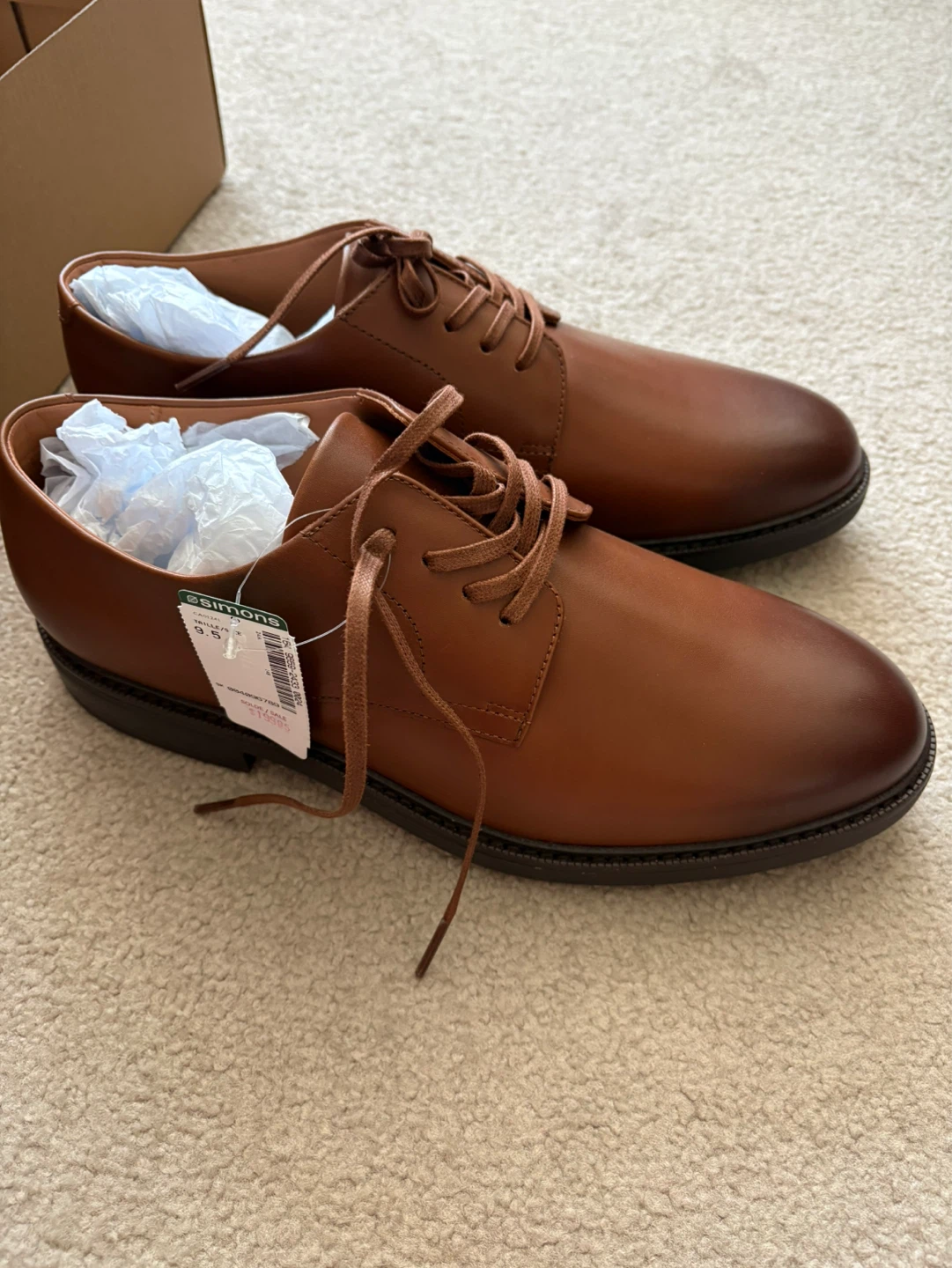 BNIB Polo Ralph Lauren Men's Brown Leather Oxford Shoes