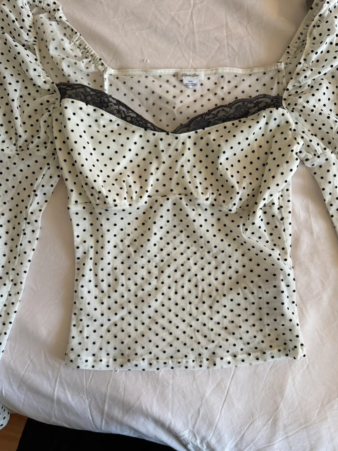 Urban outfitters long Sleeve Top - Cream, Size M - photo 3