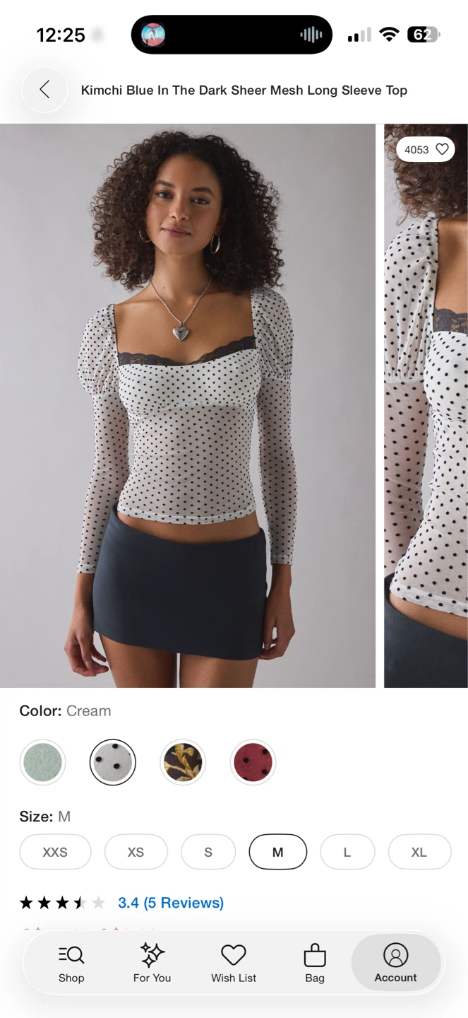 Urban outfitters long Sleeve Top - Cream, Size M - photo 2