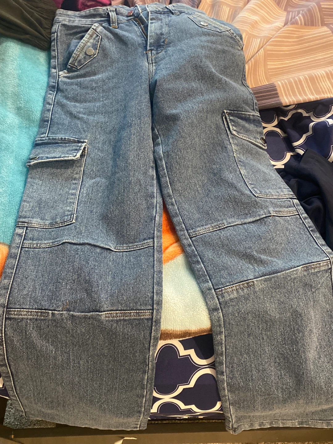 Denim Cargo Pants