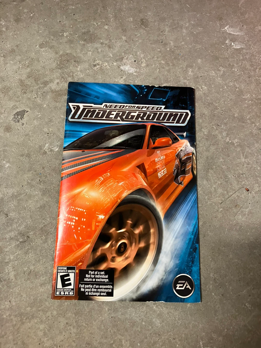 Need for Speed Underground PS2 manual