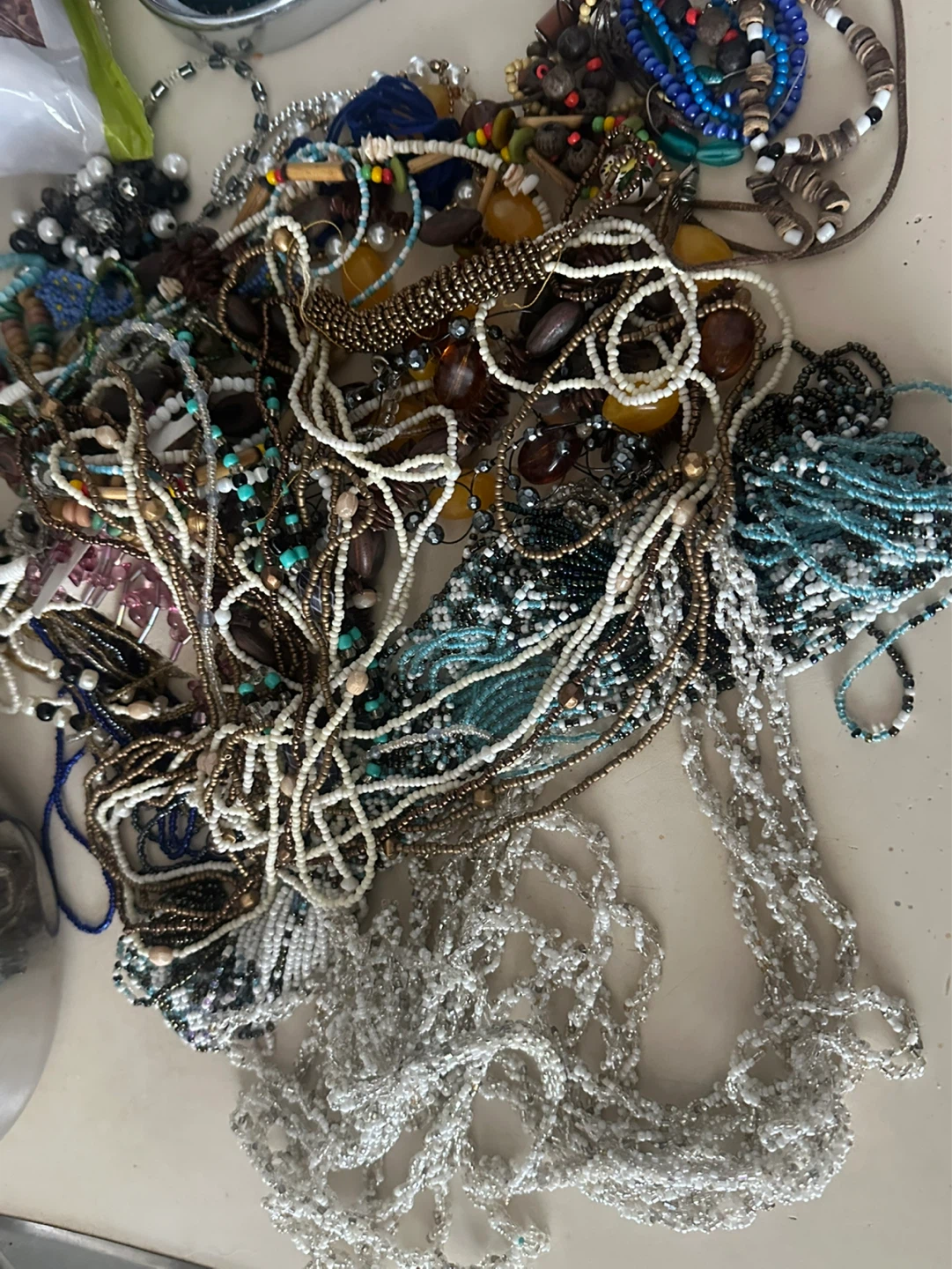 Junk lot of beaded jewelry