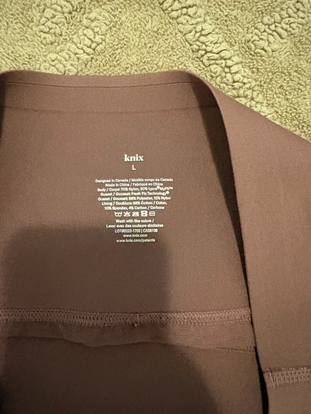 Knix Leggings - Size L - Mauve - photo 2