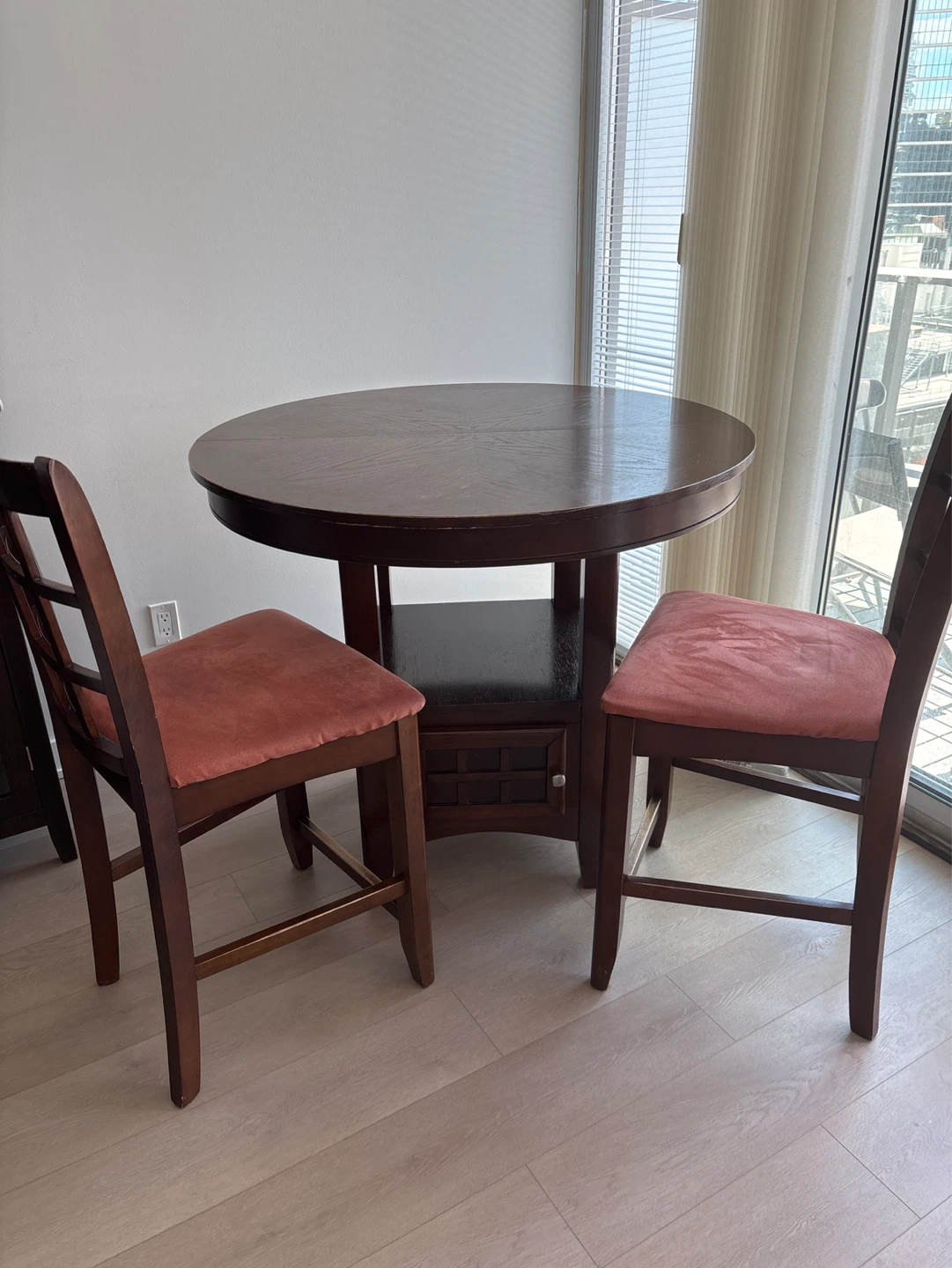 Wood Dining Table with 4 Chairs