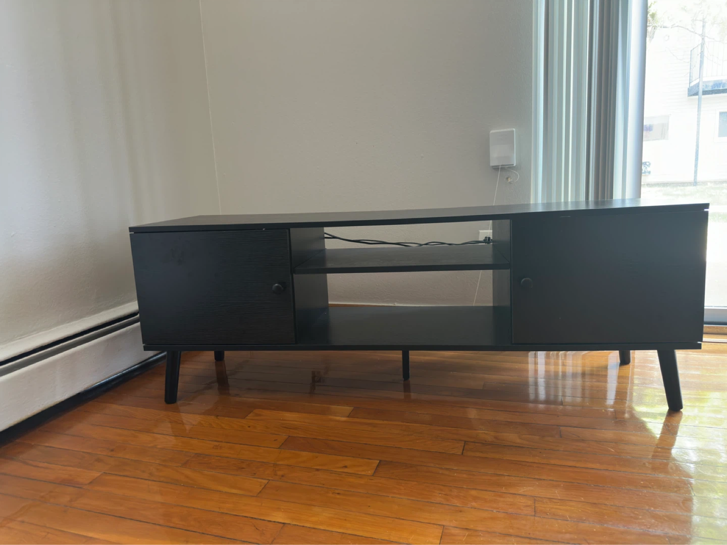 Black TV Stand with Storage