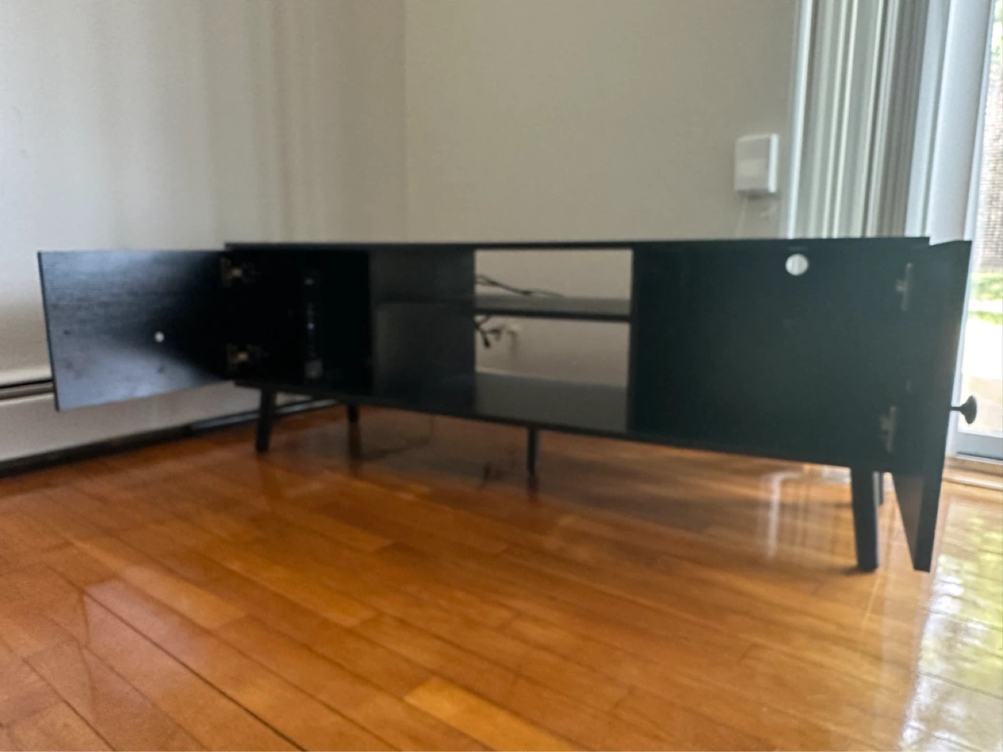 Black TV Stand with Storage - photo 3