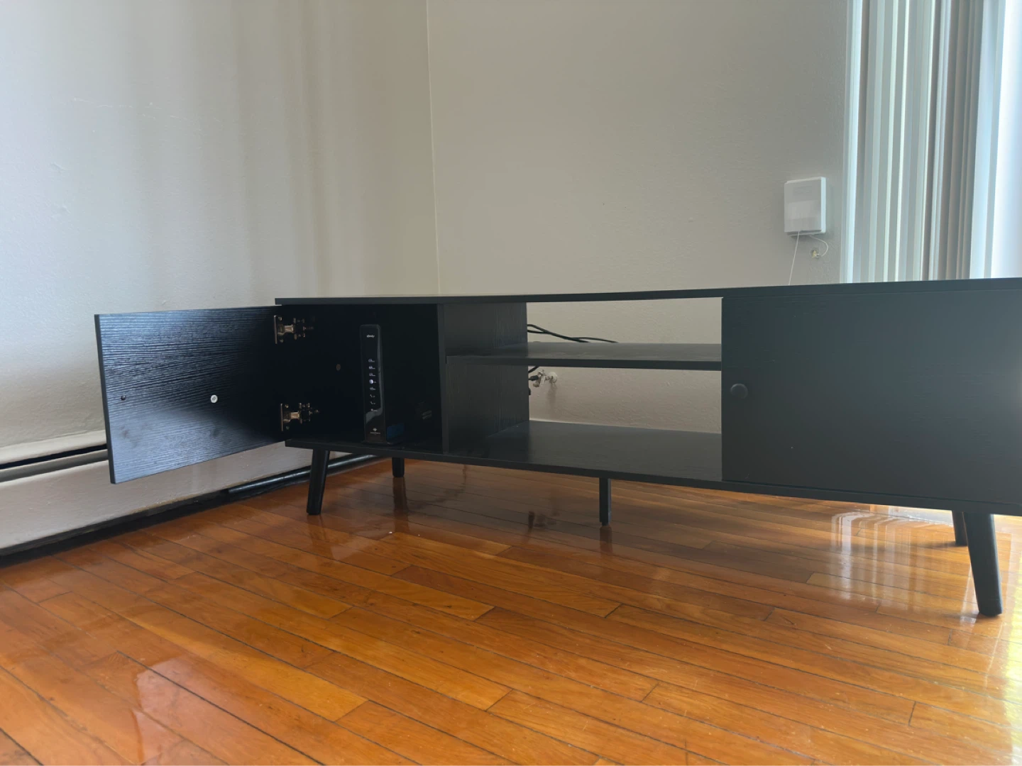 Black TV Stand with Storage - photo 4