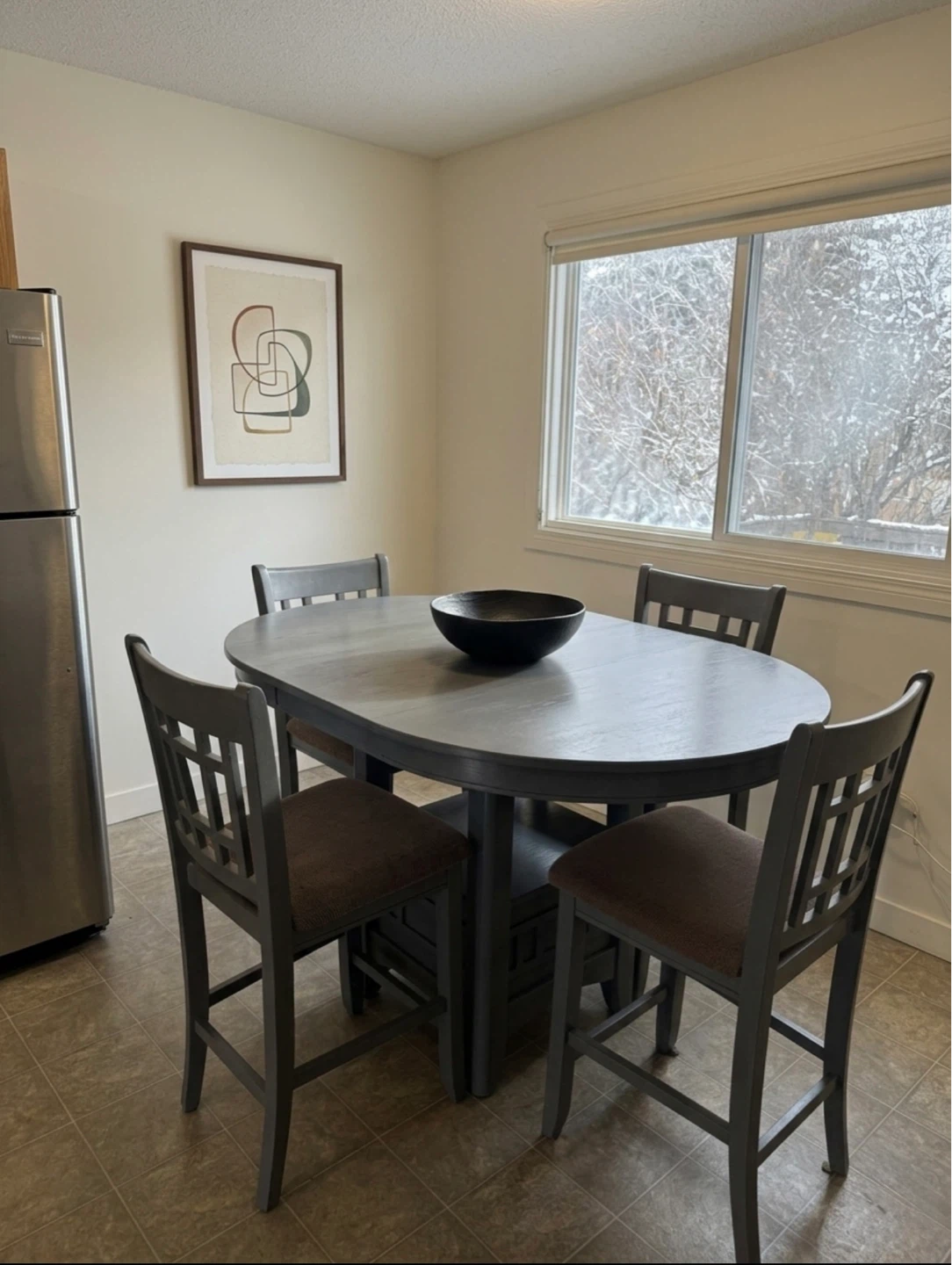 Grey Counter Dining Set with 4 Chairs