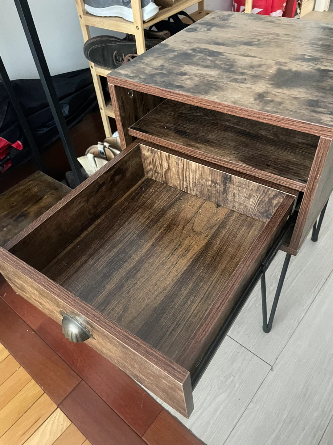 MUST GO 5/31 Rustic Wood Nightstand - photo 2
