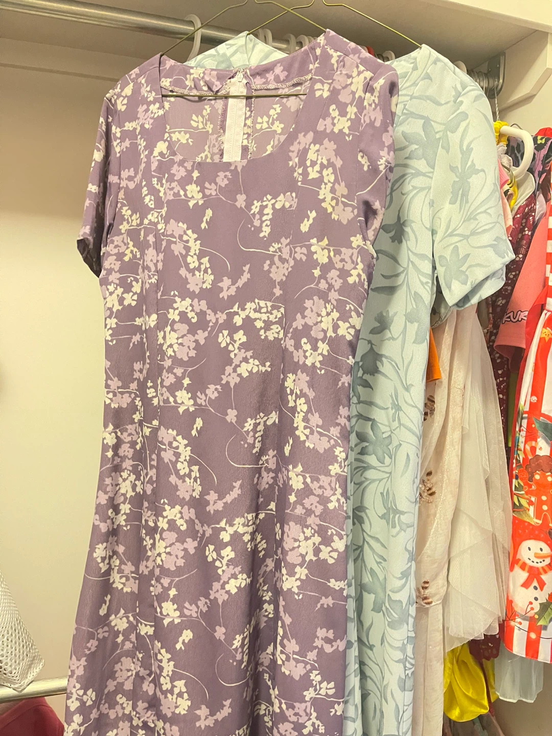 Purple Floral Print Dress