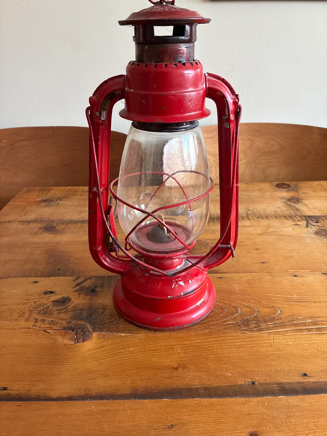 Vintage Red Metal Oil Lantern - photo 2