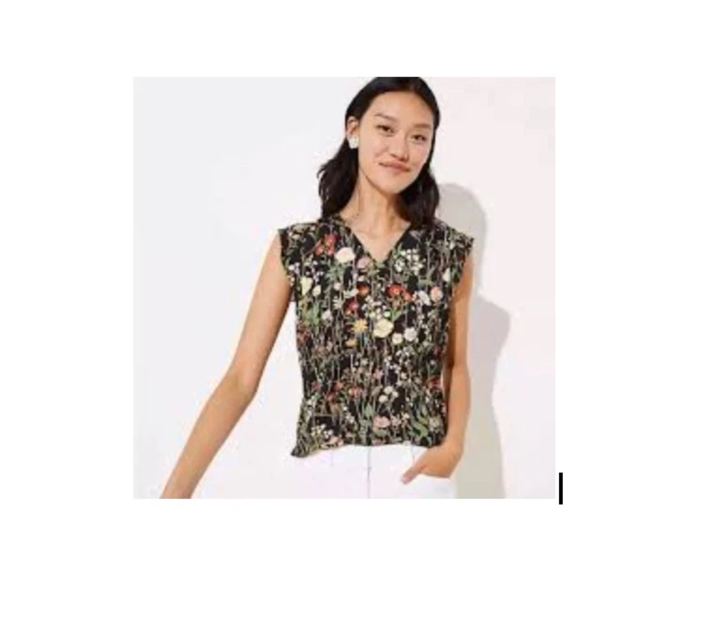 LOFT Ruffle Sleeve Floral Blouse ~ Small Petite ⬆️ - photo 4